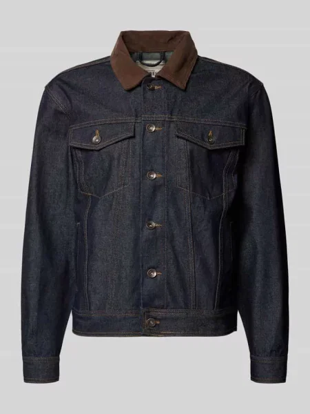 Kurtka jeansowa z na piersi model BILLY' Redefined Rebel niebieska