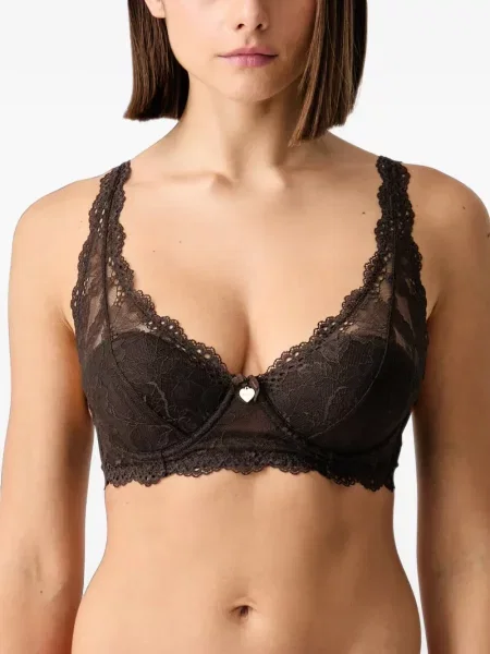 Sutien Twinset din dantelă maro