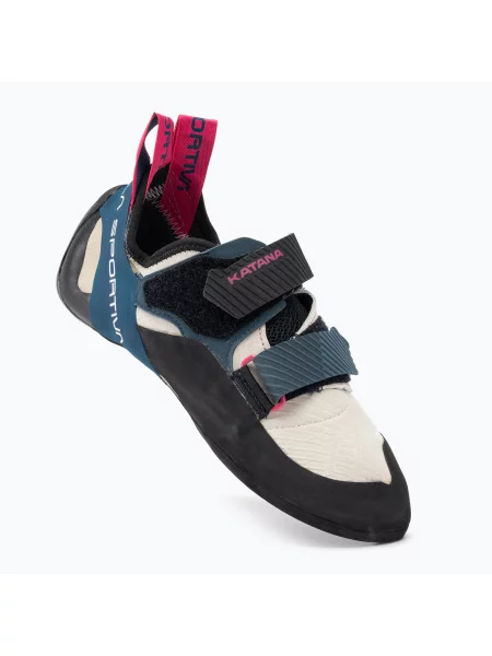 Încălțăminte de cățărare pentru femei La Sportiva Katana white/storm blue alb