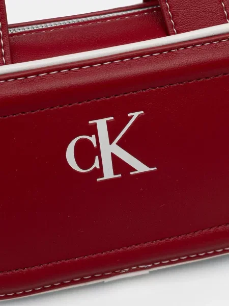 Calvin Klein Táska Contrast Ck Mini Bauletto Bag Bordó piros