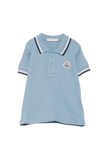 Koszulka polo dziecięca Moncler Enfant niebieska