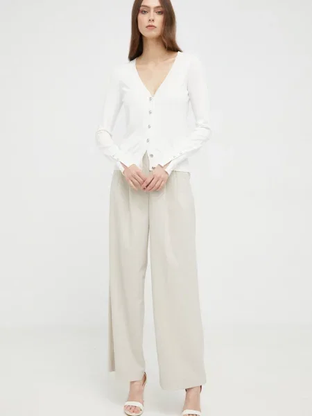 Guess kardigan ZENA beżowy lekki biały