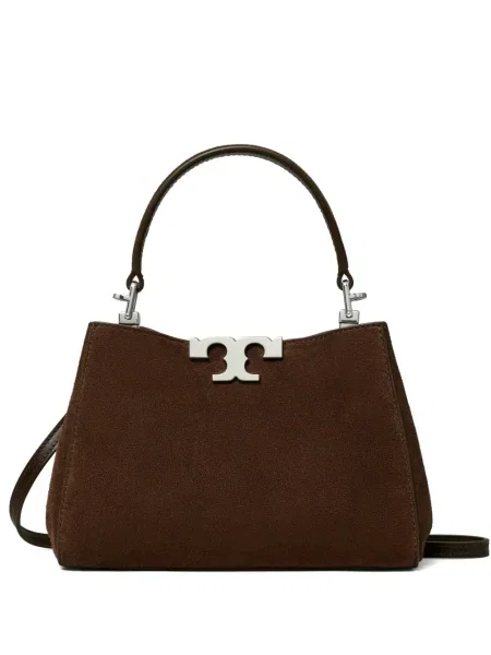 Geantă messenger Tory Burch din piele de căprioară maro