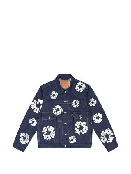 Geacă de blugi Denim Tears cu model floral albastru