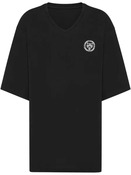 Tricou Plein Sport cu decolteu în V negru