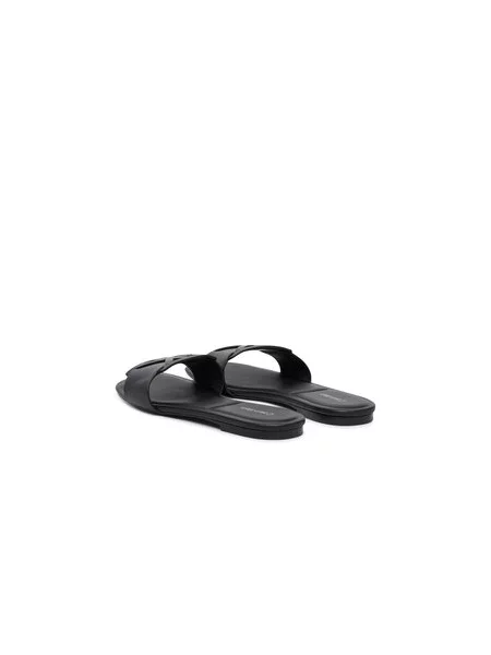 Šlepetės Calvin Klein Square Flat Sandal Emblem juoda