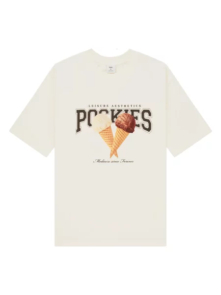 Pockies Póló Icecream Tee bézs / fekete fehér
