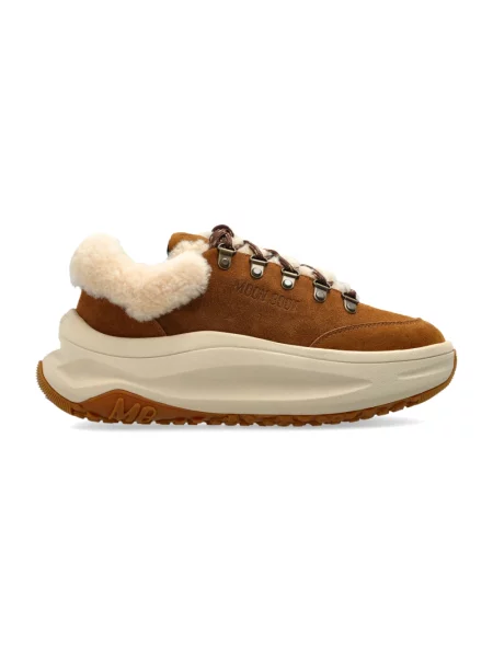Sneakersy Moon Boot skórzane brązowe