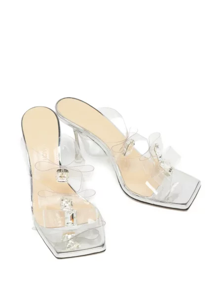 Sandale Mach & Mach de cristal alb