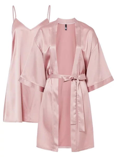Szlafrok kimono + koszulka nocna kompl. różowa