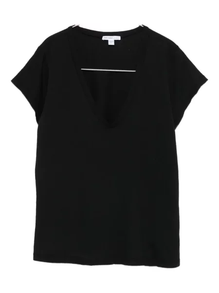 Tricou James Perse cu decolteu în V negru
