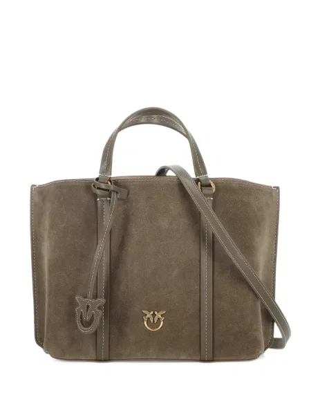 Geantă shopper Pinko din piele de căprioară maro