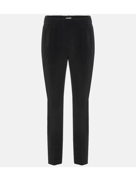 Cropp pantaloni Brunello Cucinelli de mătase negru