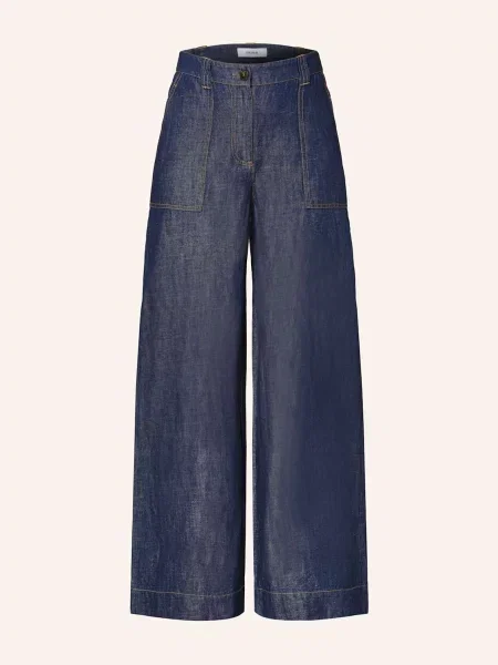 Reiss Wide Leg Džíny Ashby Se Lnem 45 indigo