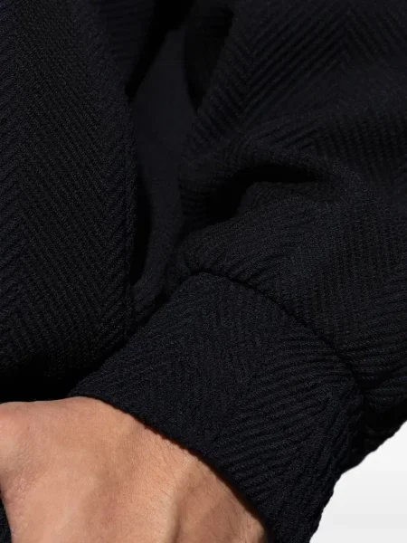 Geacă Emporio Armani de lână cu glugă negru