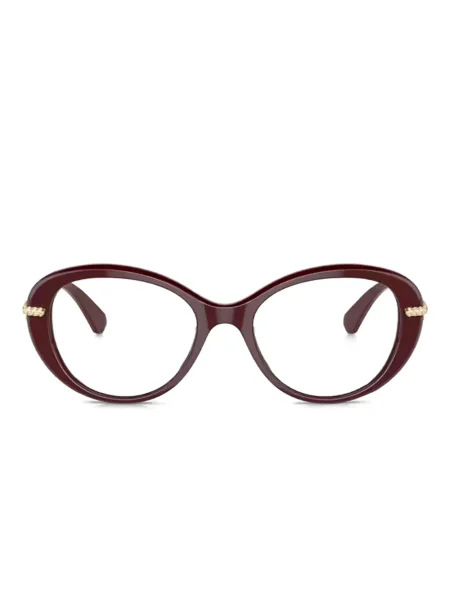 Ovalne sunčane naočale Swarovski Eyewear s kristalima crvena