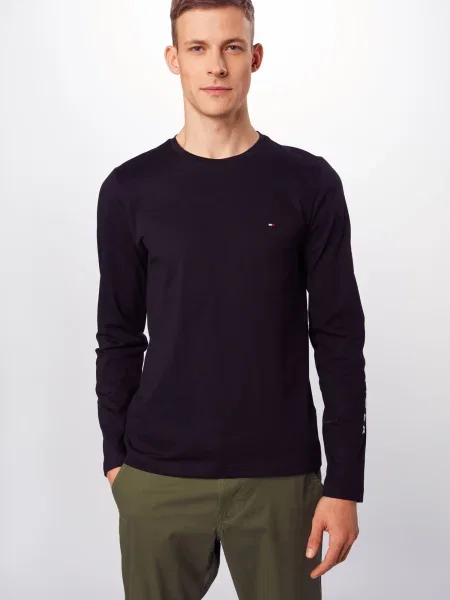 TOMMY HILFIGER Marškinėliai tamsiai mėlyna / raudona balta juoda