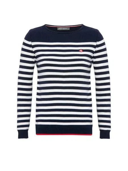 Jacey Quinn Sveter Abrienda námornícka modrá / pueblo / červená biela