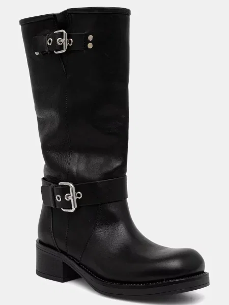Weekend MaxMara De piele cizme de echitație Wkaaddobbo negru