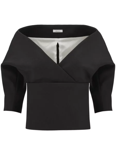 Top Ferragamo tricotate scurt negru