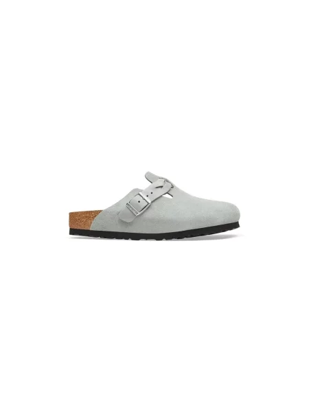 Klapki Birkenstock skórzane niebieskie