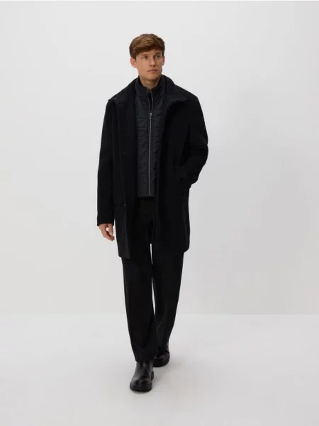 Reserved Класичне вовняне пальто чорний