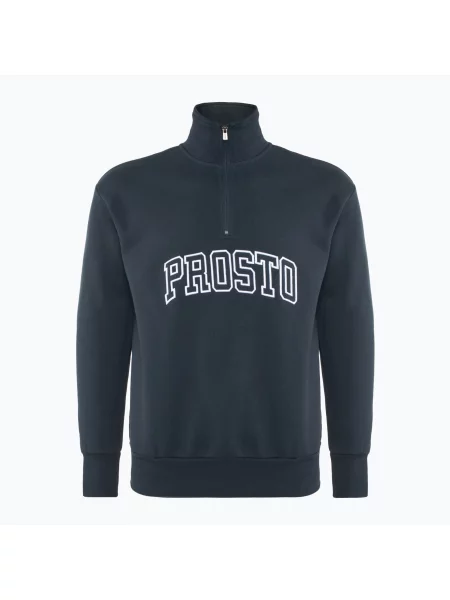 Férfi pulóver PROSTO Half Zip Mobi navy. Méret: L haditengerészet