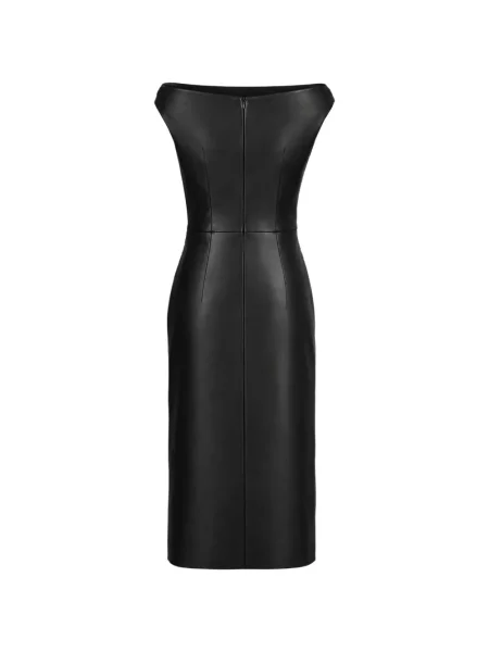 Midi šaty Heira Leatherwear černé