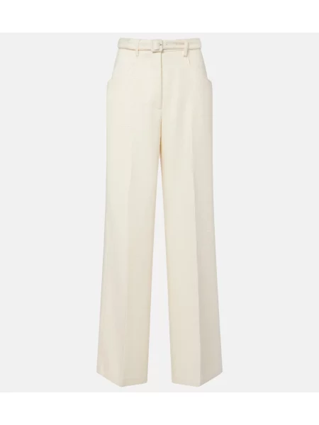 Pantaloni Gabriela Hearst de lână alb