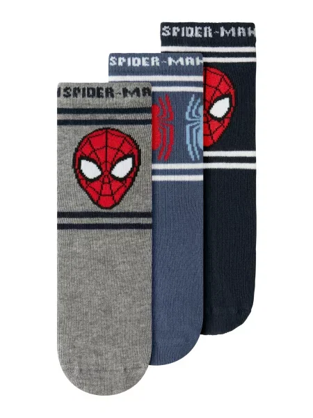 NAME IT Șosete NMMJulius Spider albastru / bleumarin roșu gri