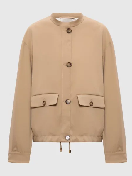 Куртка з вовни з логотипом Enrico Mandelli бежева