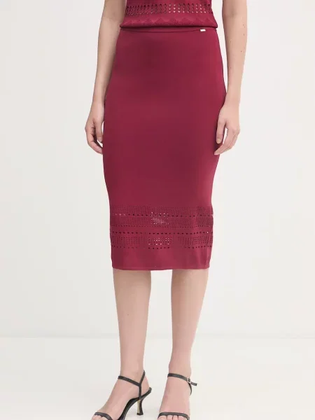 Gaudi fustă cu vâscoză bordo