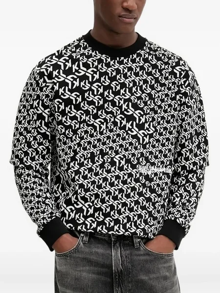 Hanorac crewneck Karl Lagerfeld Jeans cu imagine negru
