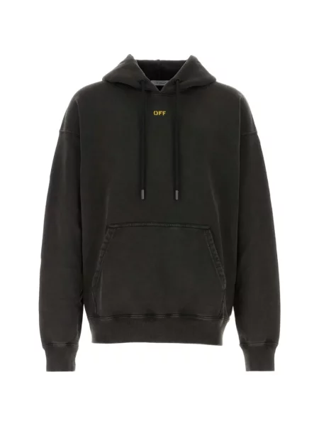 Hanorac cu glugă Off-white cu imagine alb