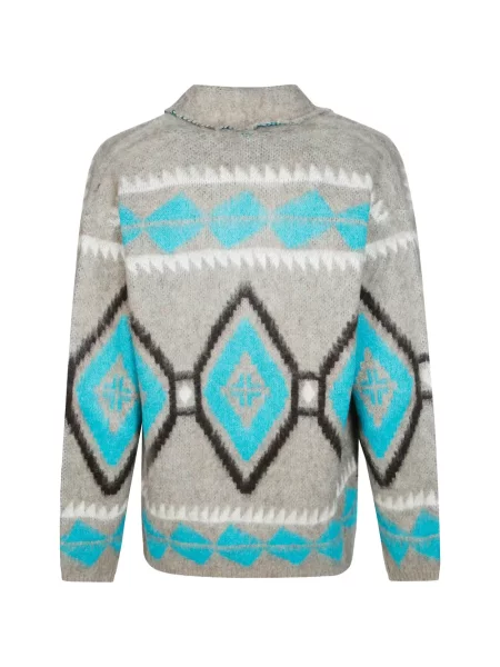 Cardigan Amaranto cu imprimeu geometric gri