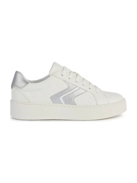 Lniane sneakersy Geox białe