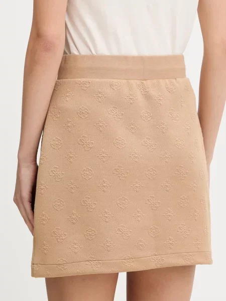 Guess spódnica PEONY zielony mini prosta beżowa