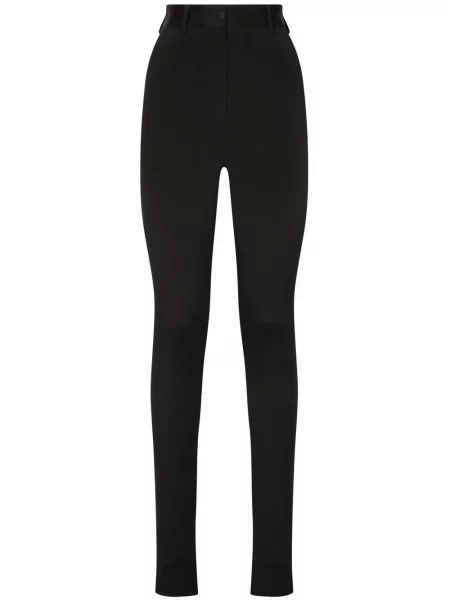 Pantaloni Dolce & Gabbana cu talie înaltă negru