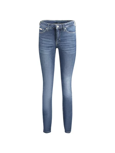 Skinny jeansy skinny Calvin Klein niebieskie