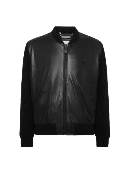 Kurtka skórzana Philipp Plein czarna