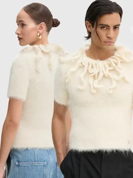 Sunnei pulover de lana călduros bej