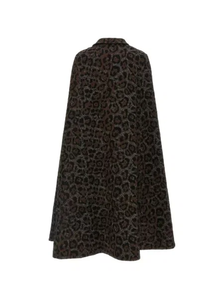 Geacă Federica Bonifaci cu imagine cu model leopard asimetrică maro