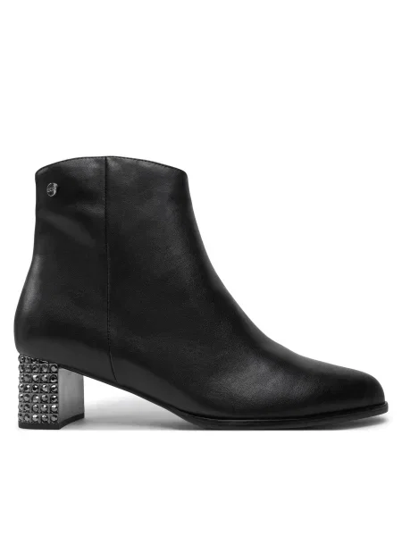 Кожени боти GOE с дебел BLACK черно