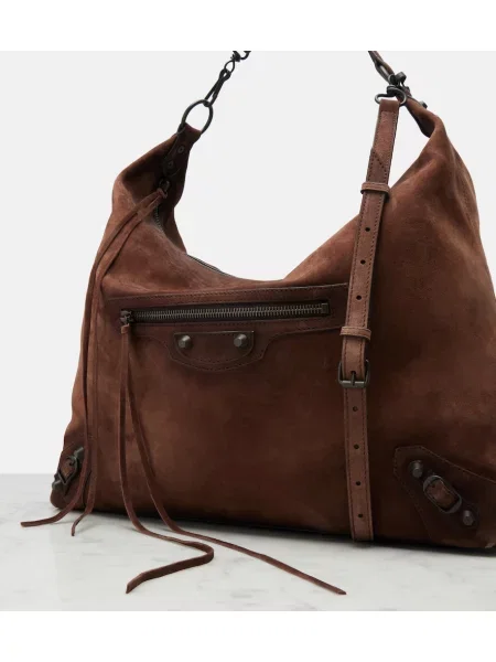 Shopper torbica Balenciaga iz semiša rjava