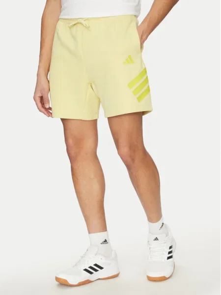Pruhované športové šortky Adidas žltá
