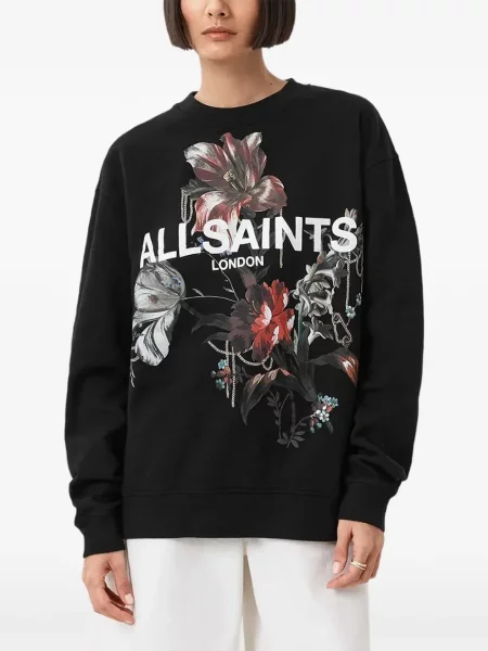 Hanorac Allsaints cu model floral negru