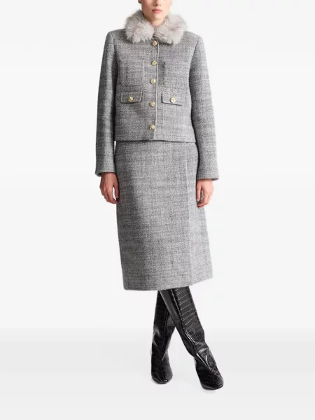 Geacă Cara Cara din tweed gri