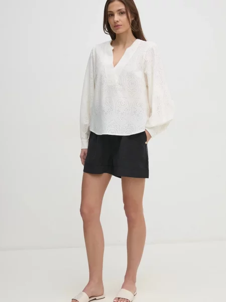 Блузка Mos Mosh однотонна бежевий