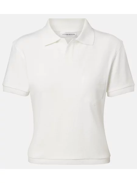 Tricou polo Victoria Beckham de in alb