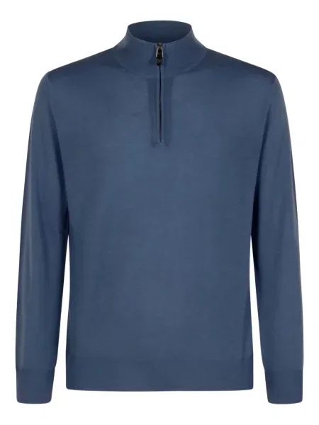 Svetr Canali s polovičními zipem modrý